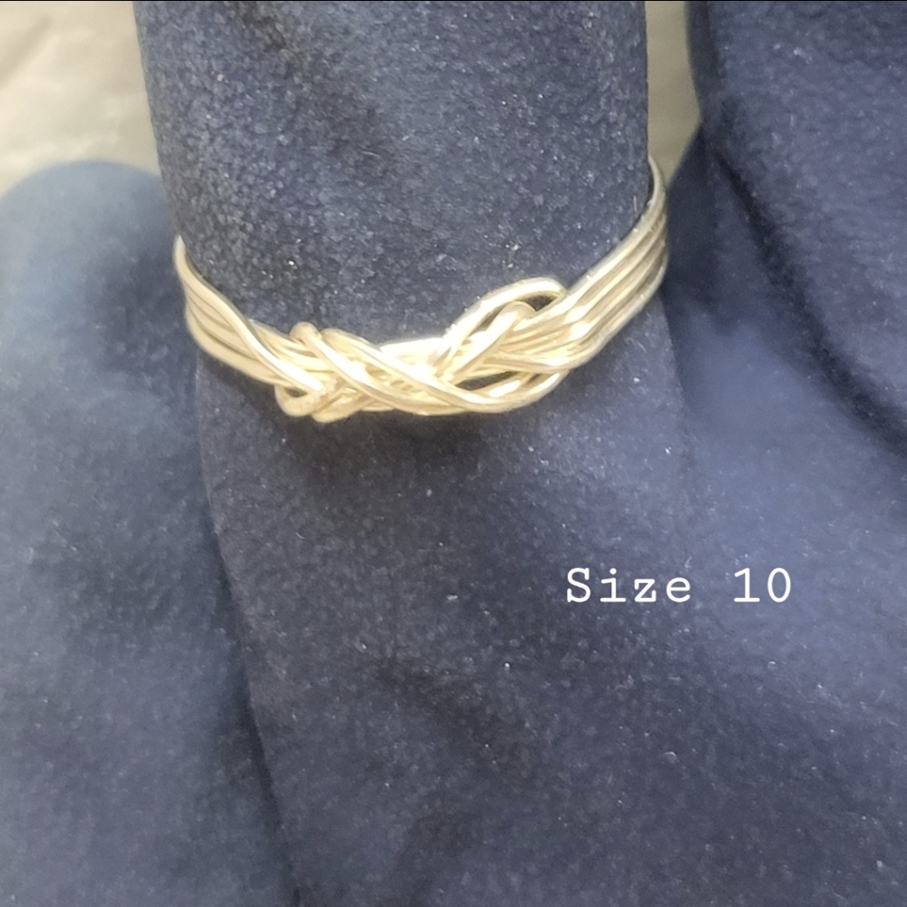 Silver Wire Wrapped Infinity Bow Ring - image 1